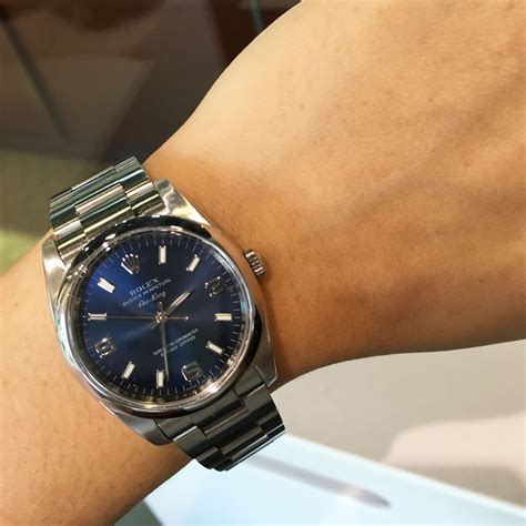 rolex air king precision blue dial|air king rolex price.